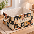 Personalized Retro Cat Faces Storage Basket