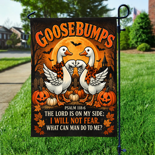 Goosebumps Geese Halloween Garden Flag