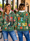 Be Kind Snorlax Floral Zip Hoodie