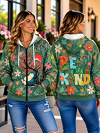 Be Kind Snorlax Floral Zip Hoodie