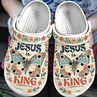 Jesus Is King Butterfly Clogs Shoes