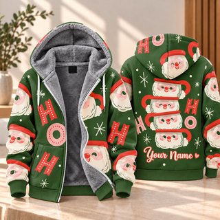Ho Ho Ho Santa Mug Personalized Fleece Jacket