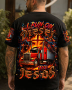 I Run On Diesel And Jesus Trucker Men's All Over Print Shirt - Trunx732773