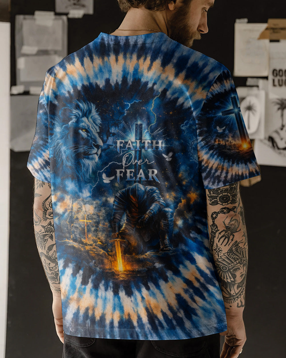 Faith Over Fear Swirl  Men's All Over Print Shirt - Trunx133057