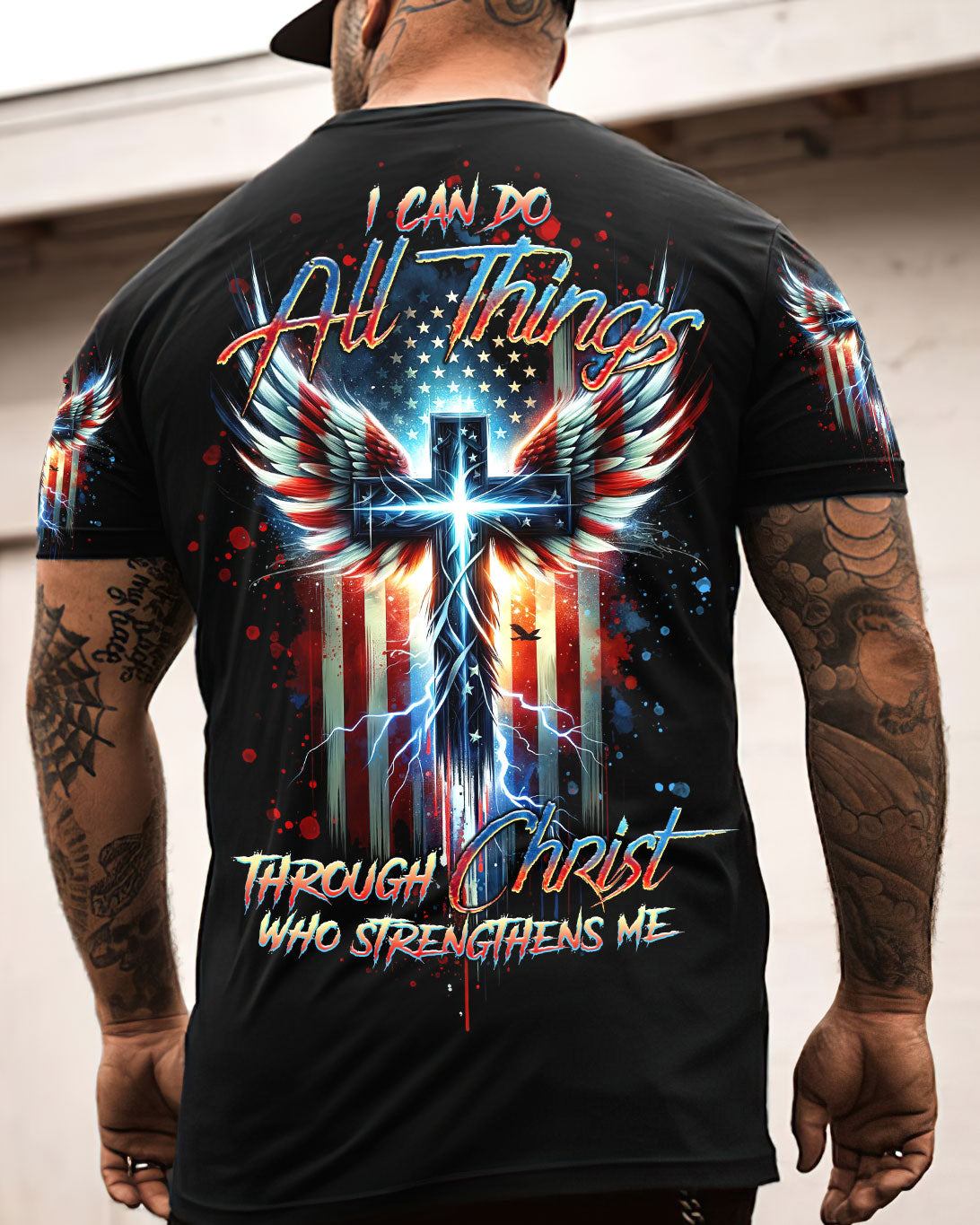 I Can Do All Things Cross Wings Men's All Over Print Shirt - Trunx057619