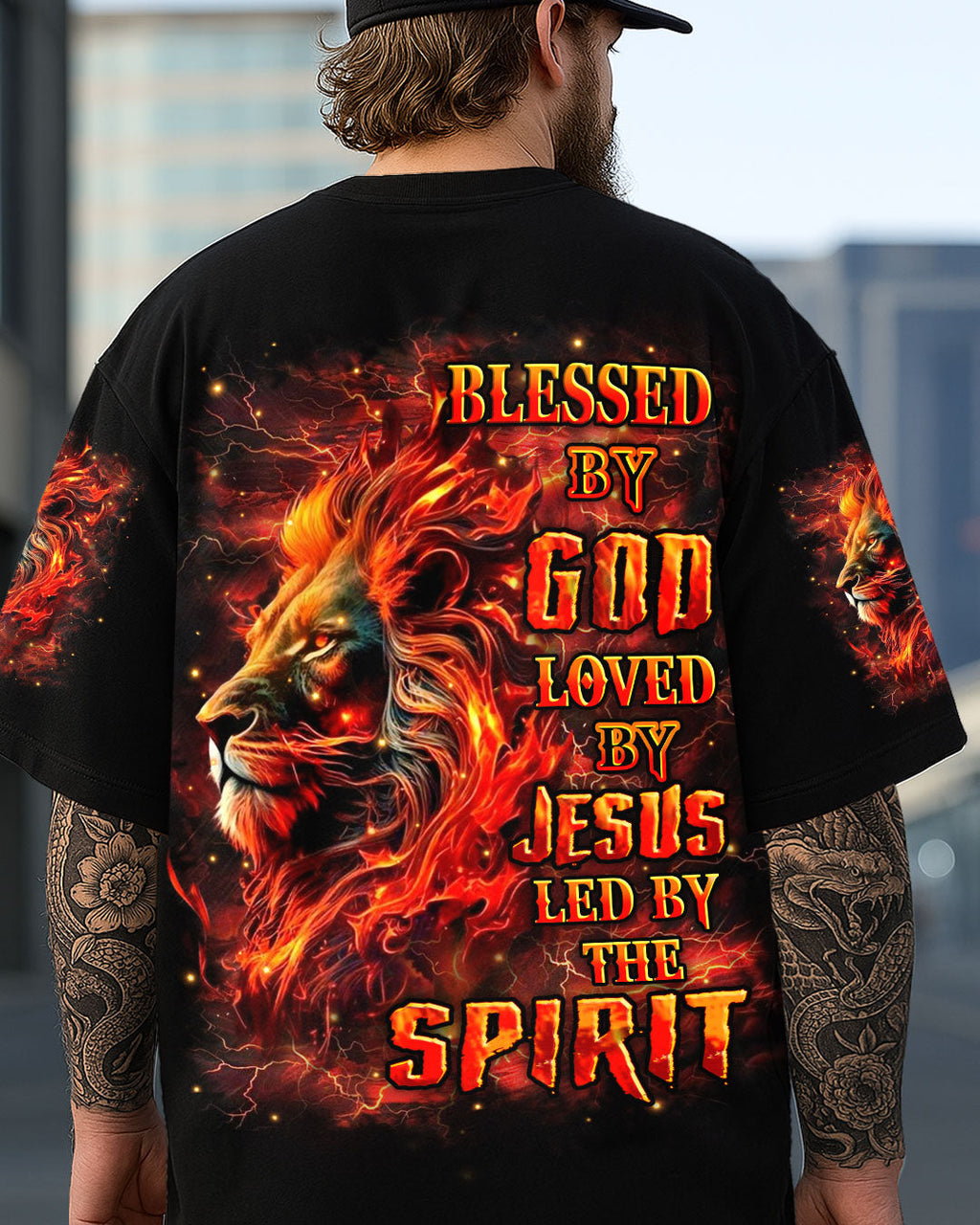 Blessed By God Loved By Jesus Lion Men's All Over Print Shirt - Trunx884934