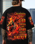 Blessed By God Loved By Jesus Lion Men's All Over Print Shirt - Trunx884934