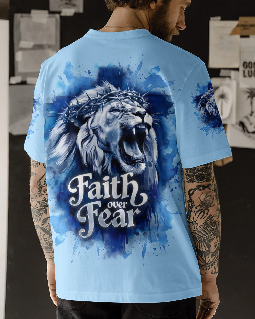 Faith Over Fear Men's All Over Print Shirt - Trunx236074