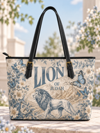 Lion Of Judah Blue Floral Butterfly Saddle Bag
