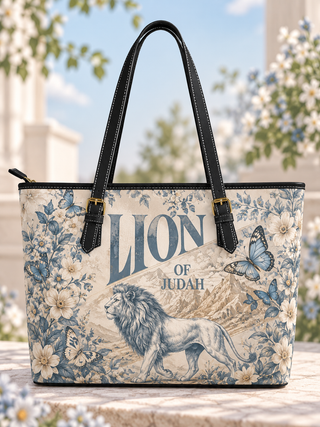 Lion Of Judah Blue Floral Butterfly Saddle Bag