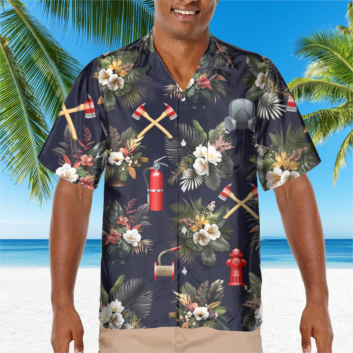 Awesome Firefighter - AOP Pocket Hawaiian Shirt - grunx260804-0131