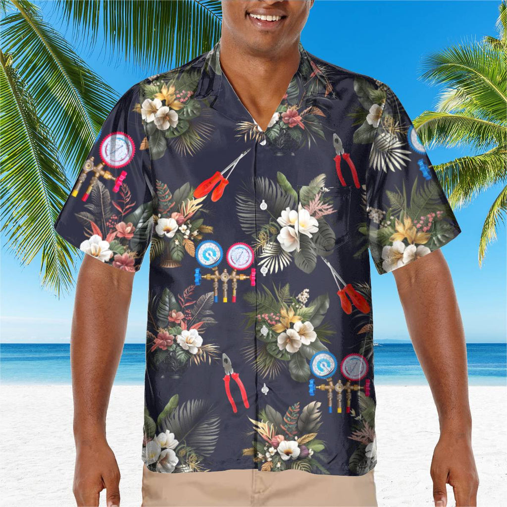 Awesome HVAC Tech - AOP Pocket Hawaiian Shirt - grunx260804-0219