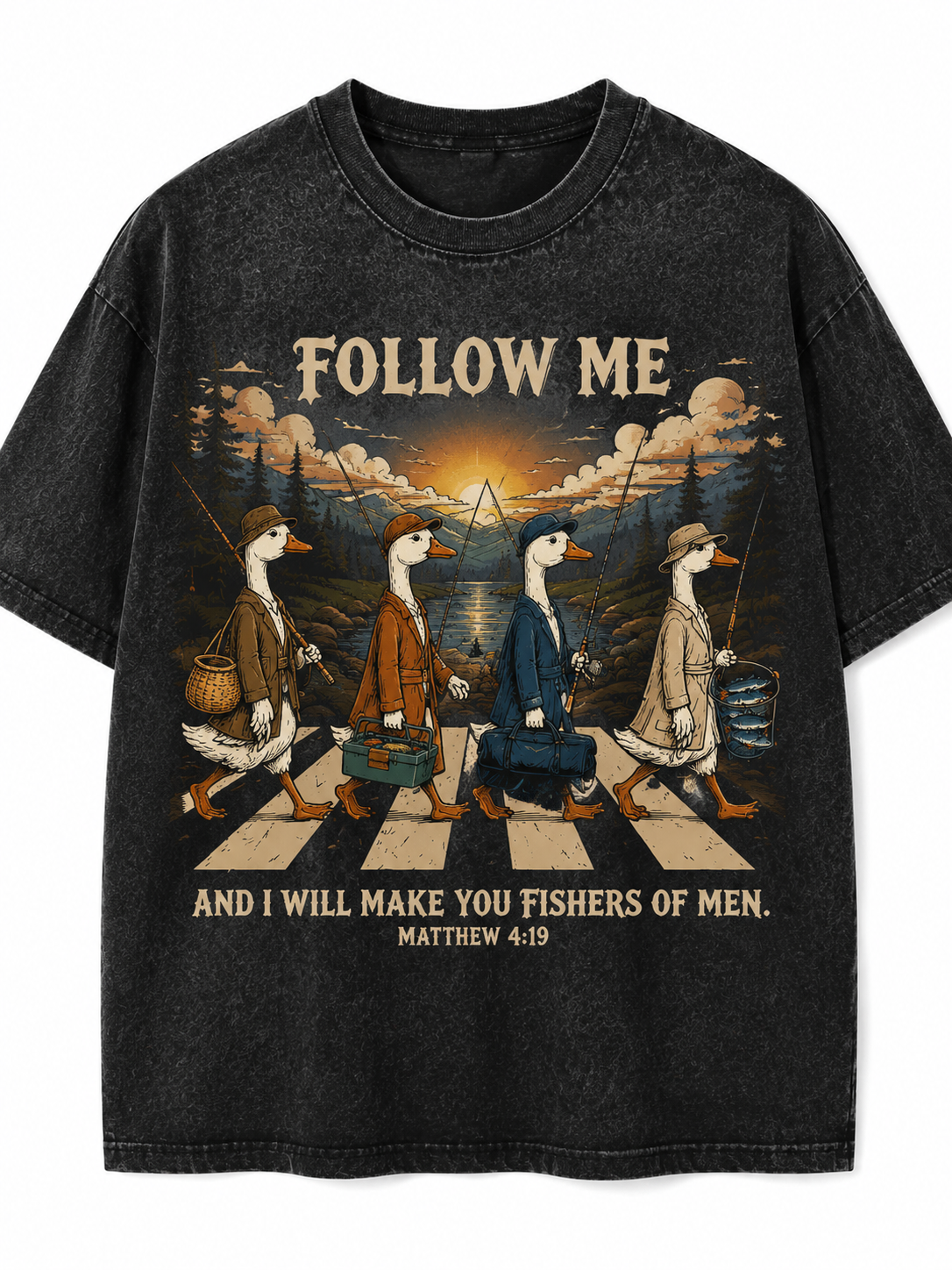 Follow Me And I Will Make You Fishers of Men – Funny Christian Fishing T-Shirt | Matthew 4:19 | 2 Styles