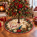 Glory to God Nativity Christmas Tree Skirt