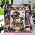 Floral Mother And Child Silhouette Quilt