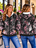 Japanese Koi Cherry Blossom Zip Hoodie