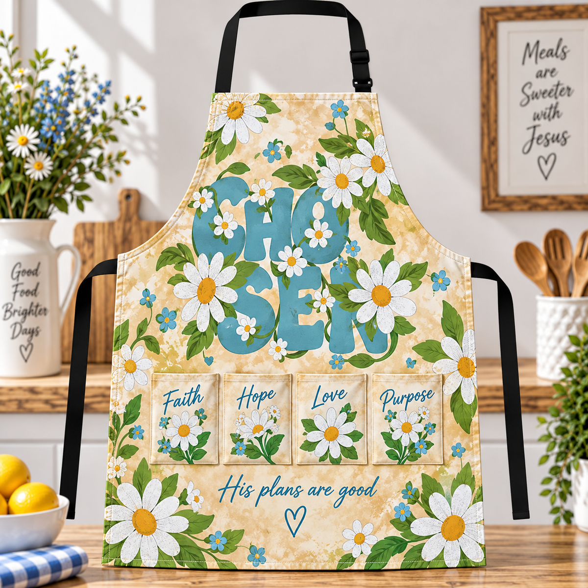 Chosen Daisy Floral Faith Apron