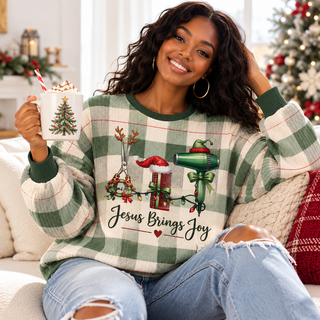 Festive Hairstylist Tools Waffle Sweatshirt
