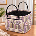 Personalized Lavender Books Butterfly Quilted Storage Basket