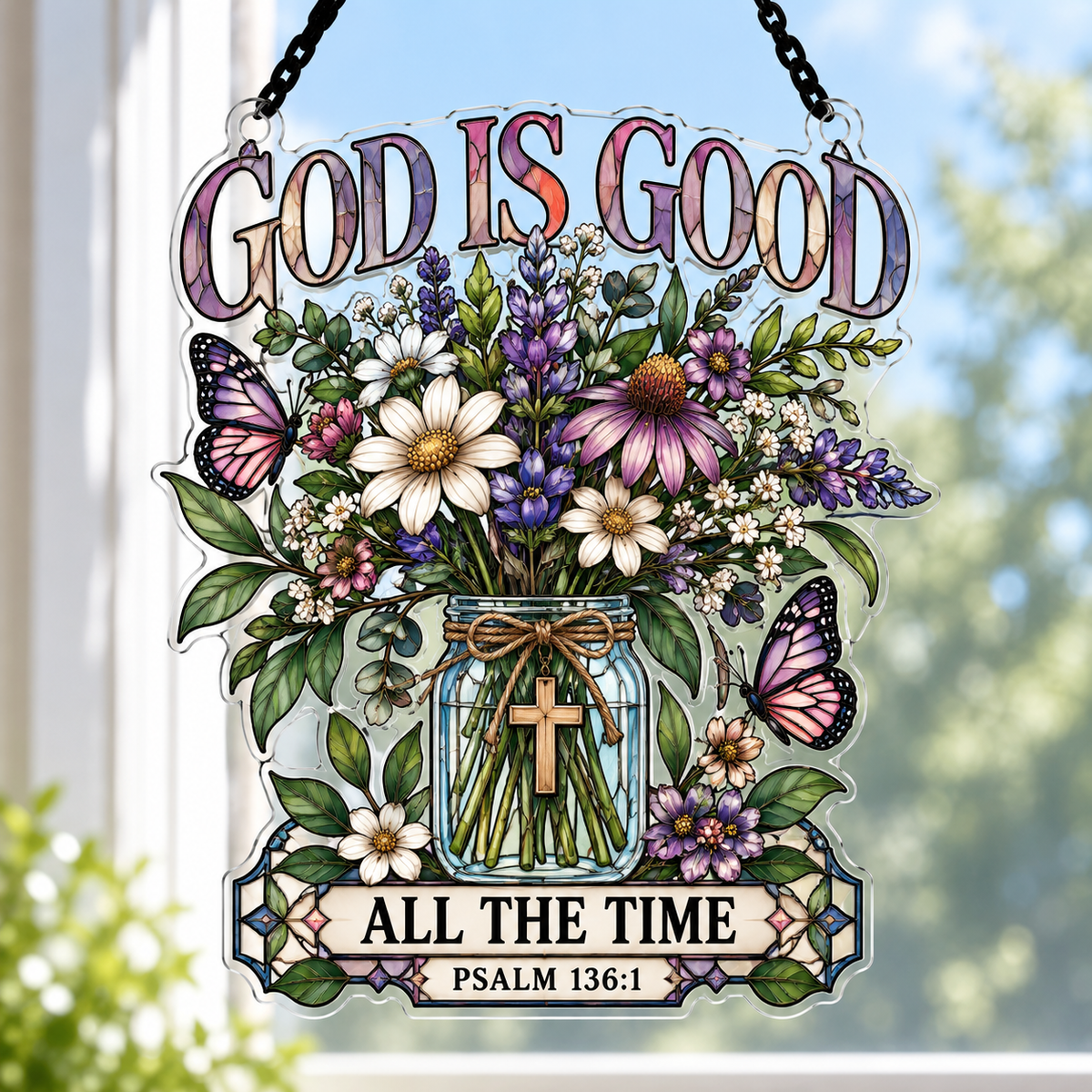 God Is Good All The Time Acrylic Suncatcher