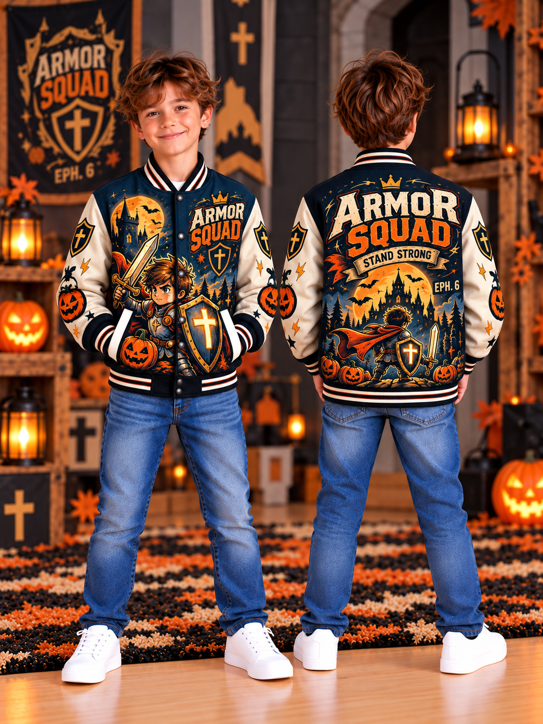 Armor Squad Young Knight Kids Baseball Jacket
