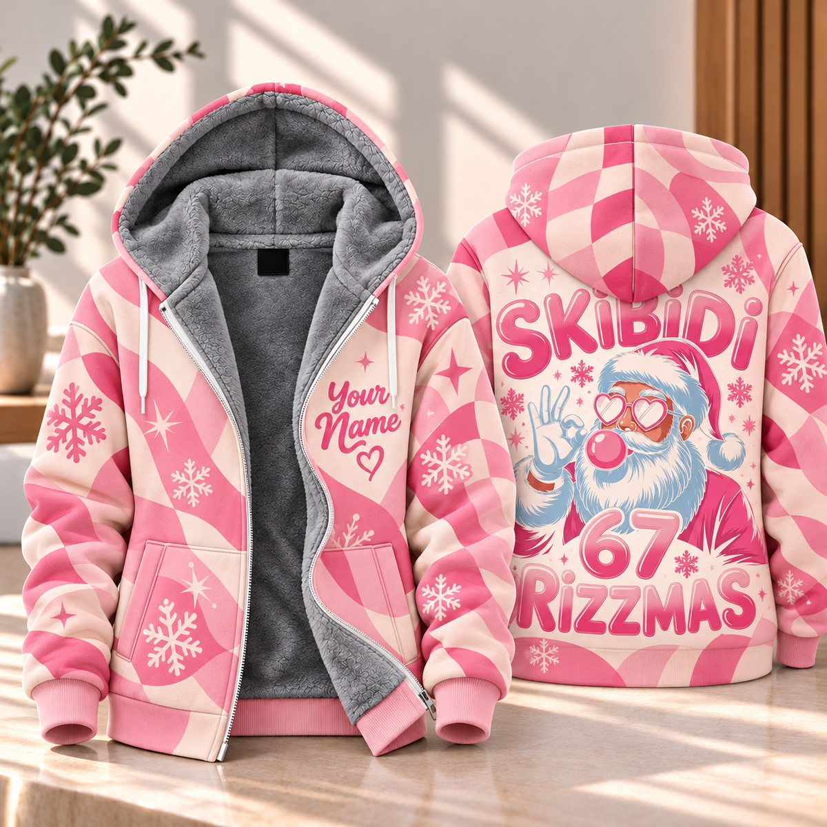 Skibidi Rizzmas Santa Personalized Fleece Jacket