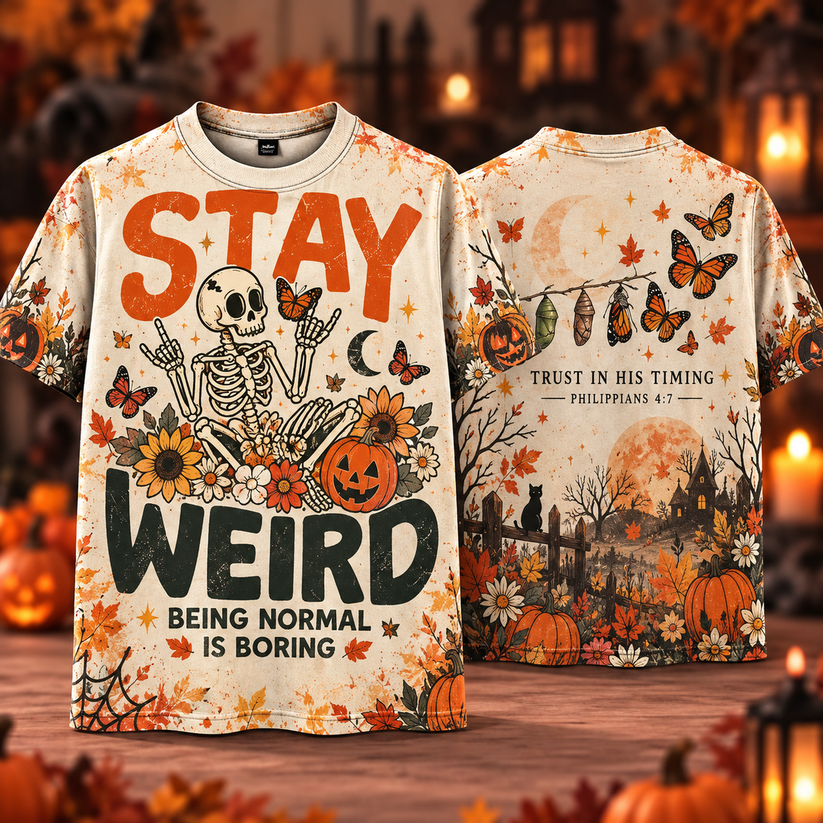 Stay Weird Being Normal Is Boring Skeleton T-Shirt