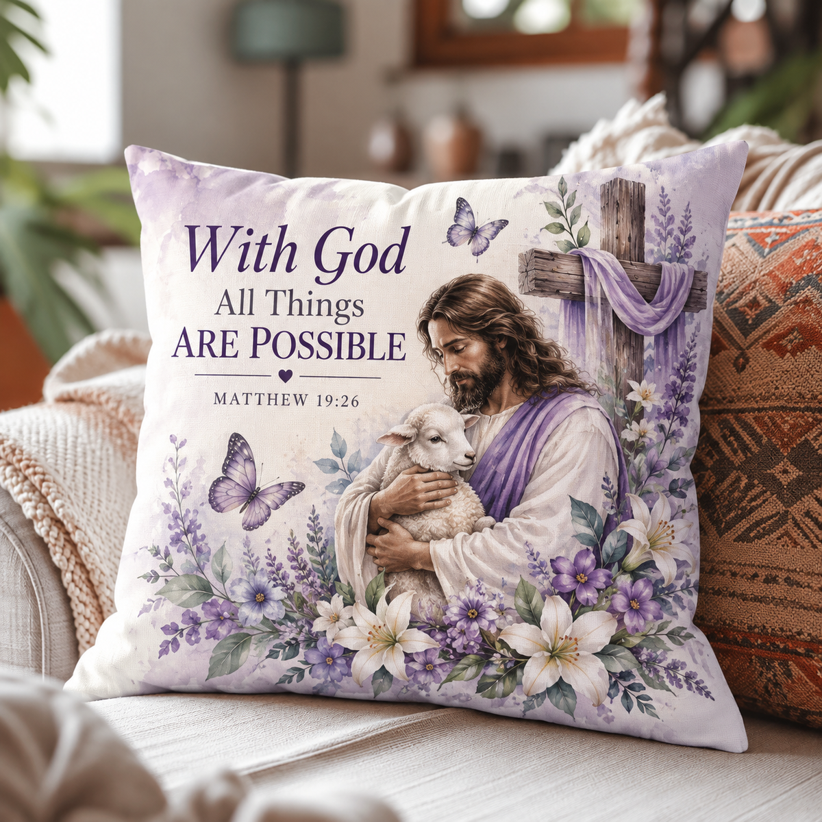 With God All Things Are Possible Pillow