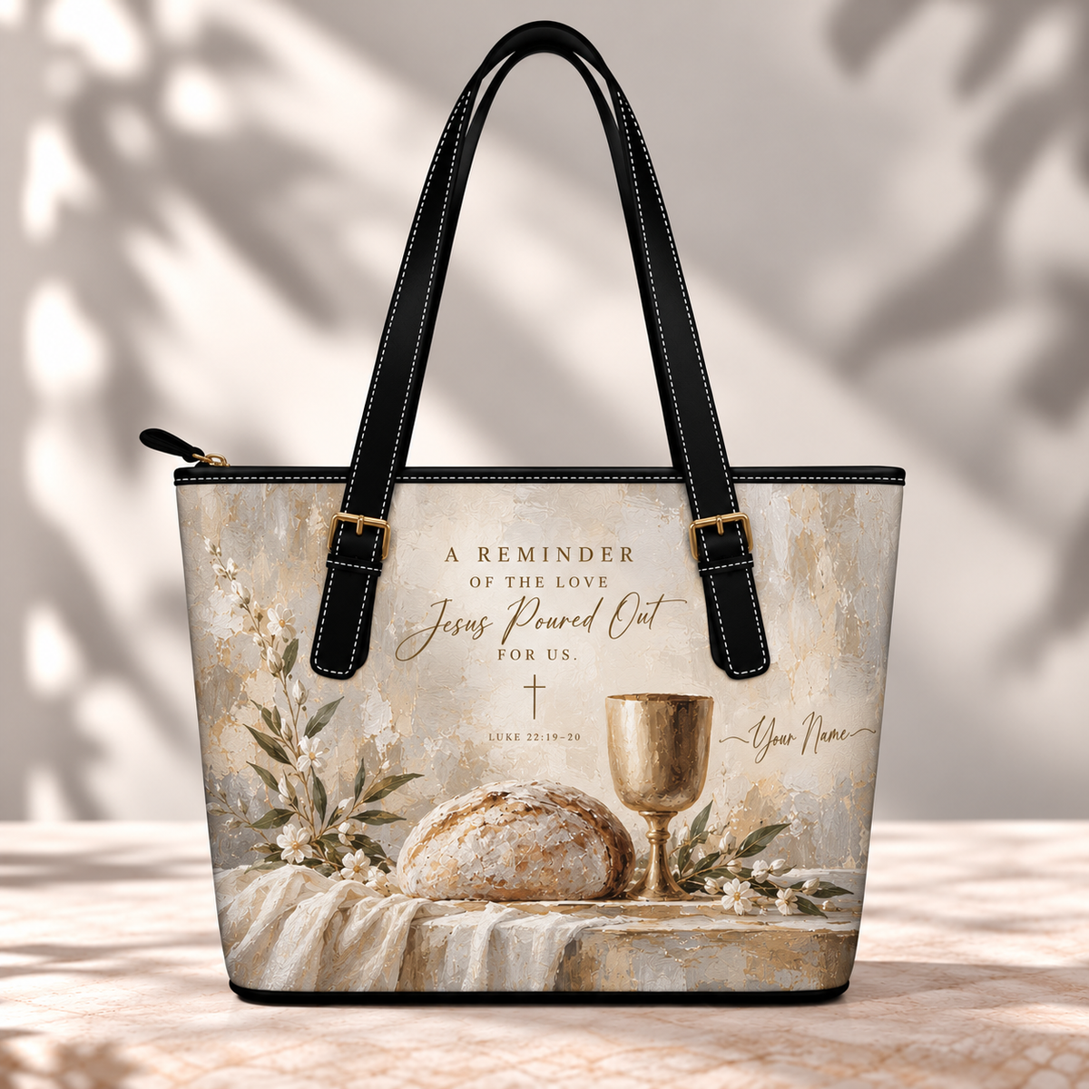 Personalized Communion Bread and Chalice Saddle Bag