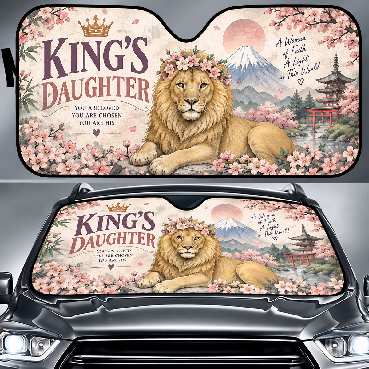 King's Daughter Lion Car Sun Shade