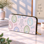 Personalized Pastel Bunny PU Leather Long Wallet