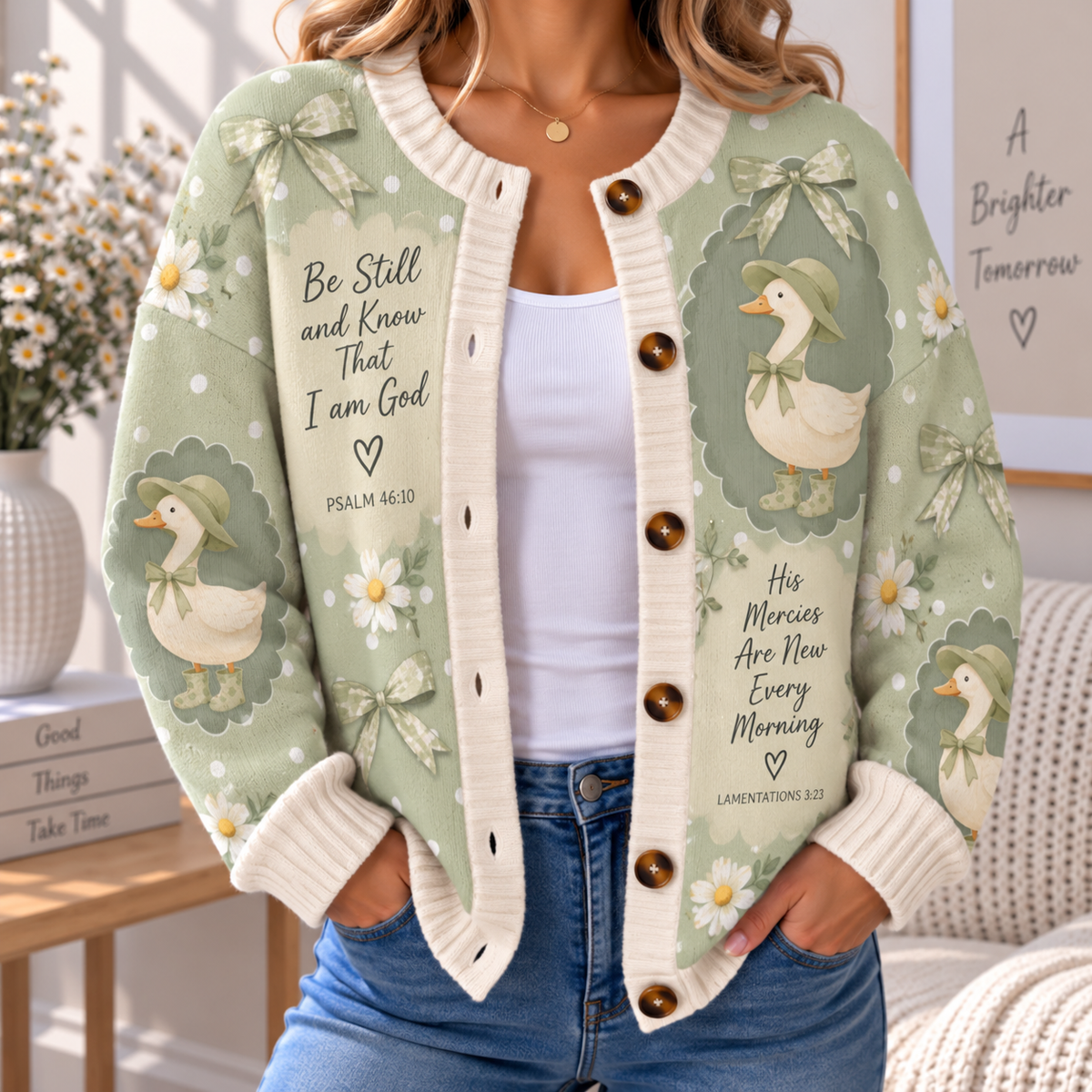 Sage Duck Daisy Women's Cardigan Sweater