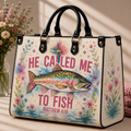 He Called Me to Fish PU Leather Handbag
