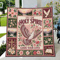 Let The Holy Spirit Guide Your Lives White Dove Floral Quilt