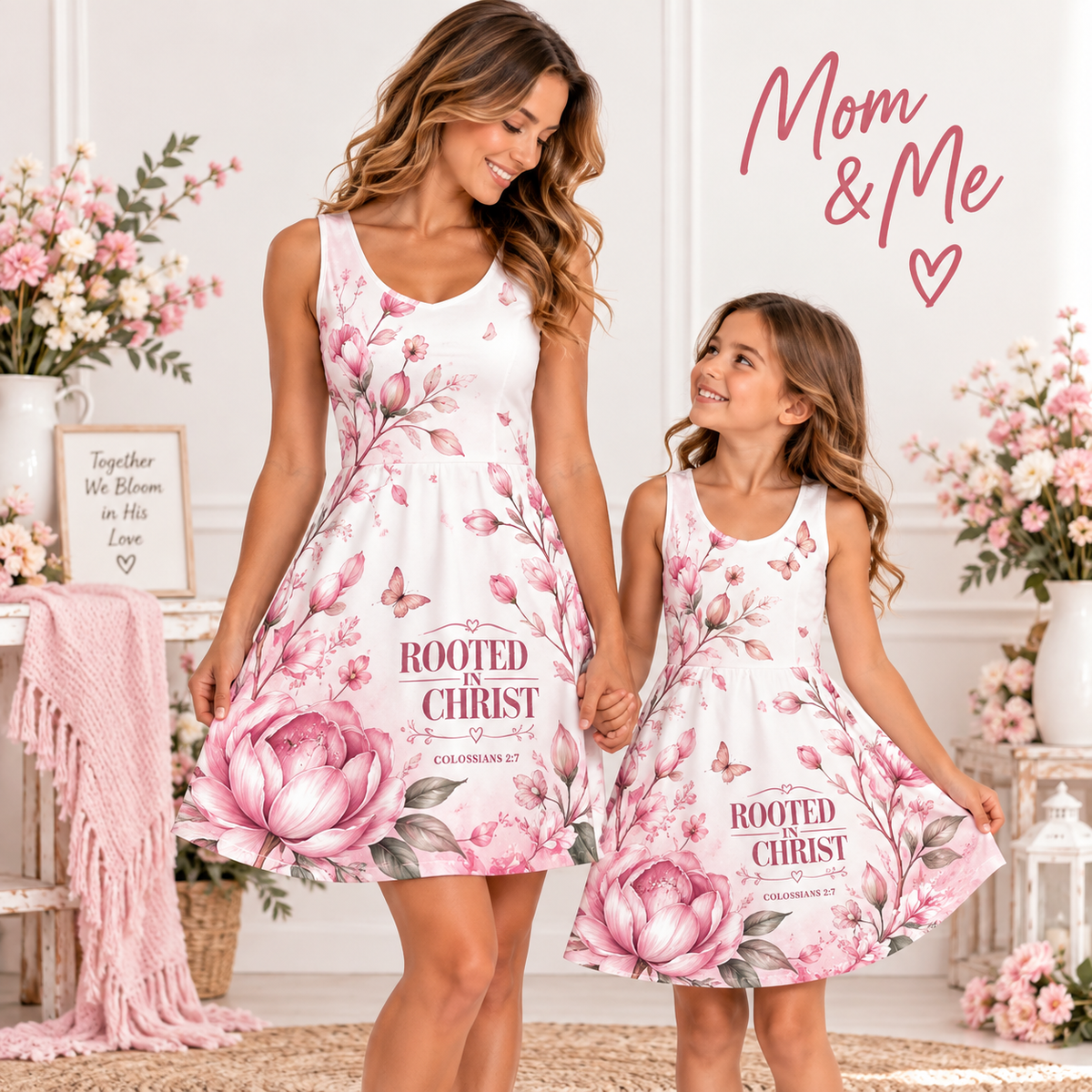 Rooted In Christ Floral Sleeveless Dress