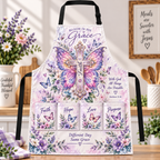 Bloom In His Grace Butterfly Cross Lavender Apron