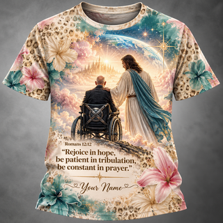 Personalized Floral Cosmic Journey T-Shirt