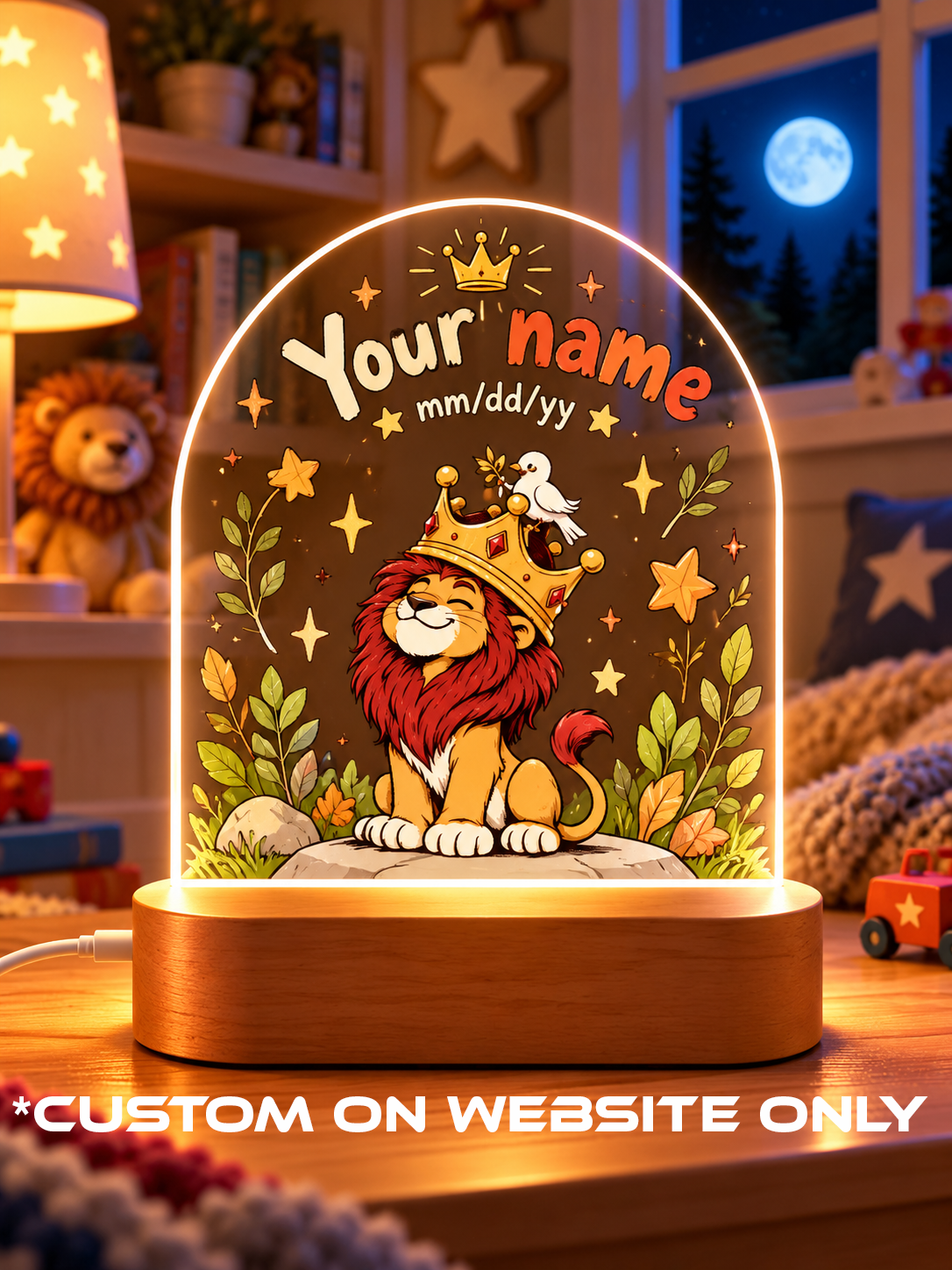 Crowned Lion Personalize LED Night Light