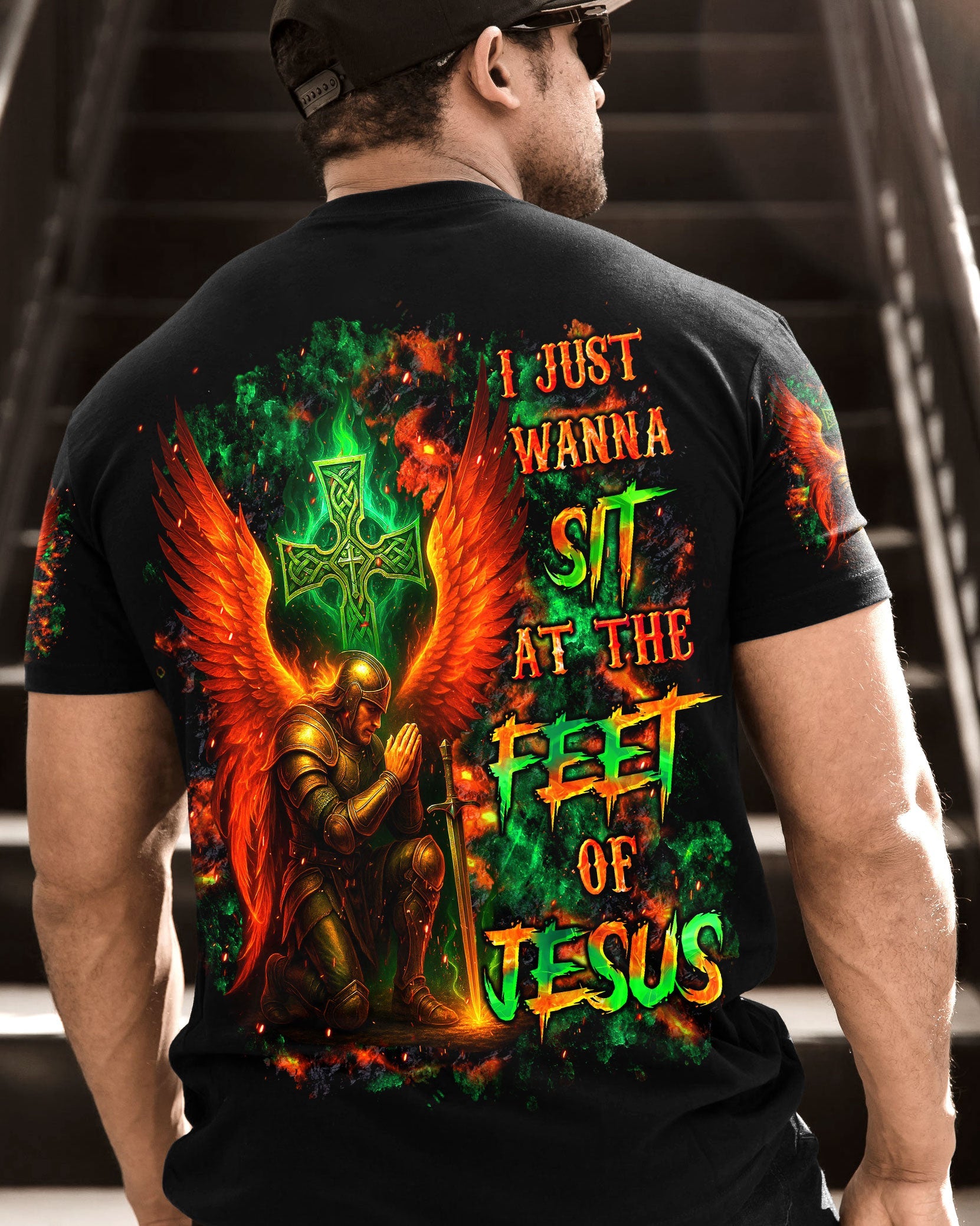 I Just Wanna Sit At The Feet Of Jesus Warrior Men's All Over Print Shirt - Trunx910313