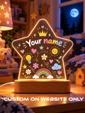 Rainbow Doodle Star Personalize LED Night Light