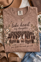 Take Heart My Daughter Matthew 9:22 Silhouette Christian T-Shirt