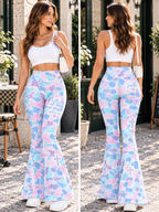With God Pastel Cross Flare Yoga Pants