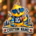 Personalized Yellow Football Bird Ornament