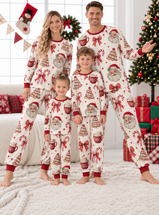 Santa Candy Cane Family Mixed Cotton Pajamas