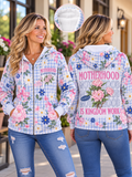 Motherhood Is Kingdom Work Floral Zip Hoodie
