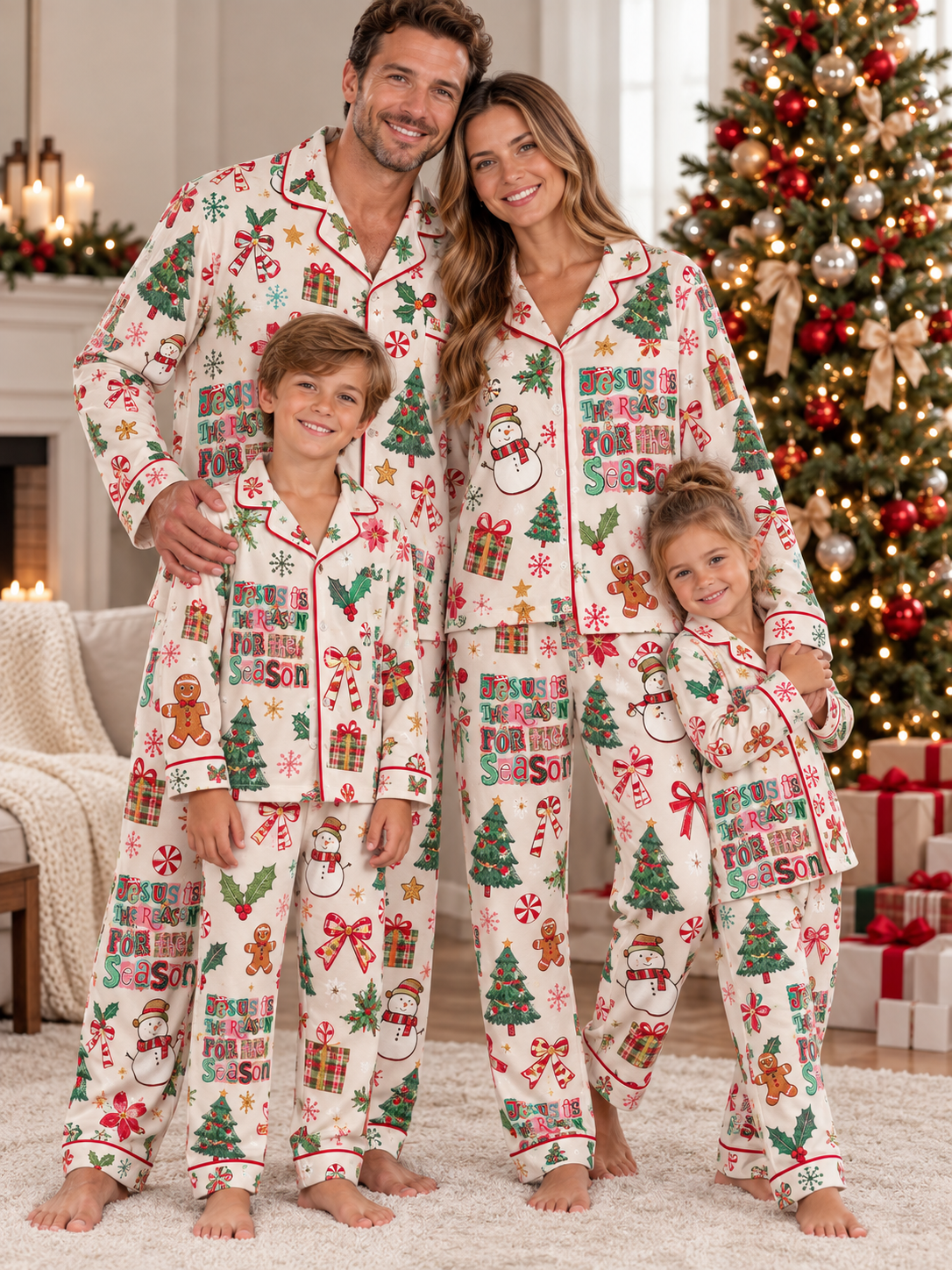 Jesus Is the Reason Family Ice Silk Pajamas