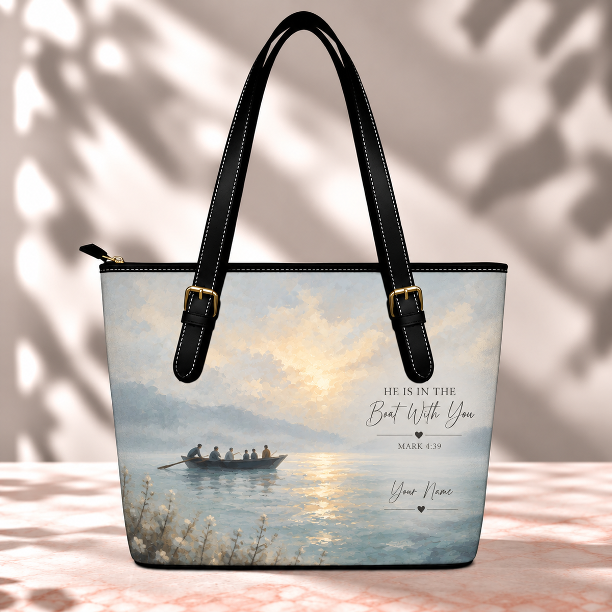 Personalized He Is in the Boat With You Saddle Bag