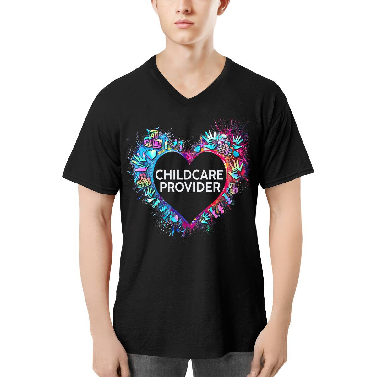 Awesome Childcare Provider Its a work of heart-T-shirt-#F030724WORKOF7FCHPRZ4