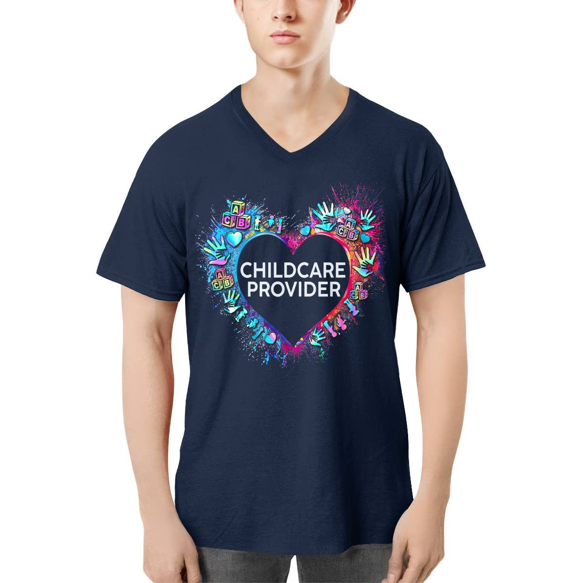 Awesome Childcare Provider Its a work of heart-T-shirt-#F030724WORKOF7FCHPRZ4