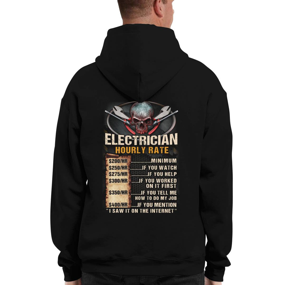 Awesome Electrician Hourly Rate-Hoodie - grunx260804-0060